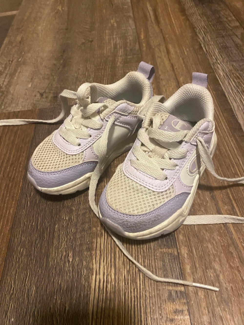 Champion Kids Lavender and White Sneakers